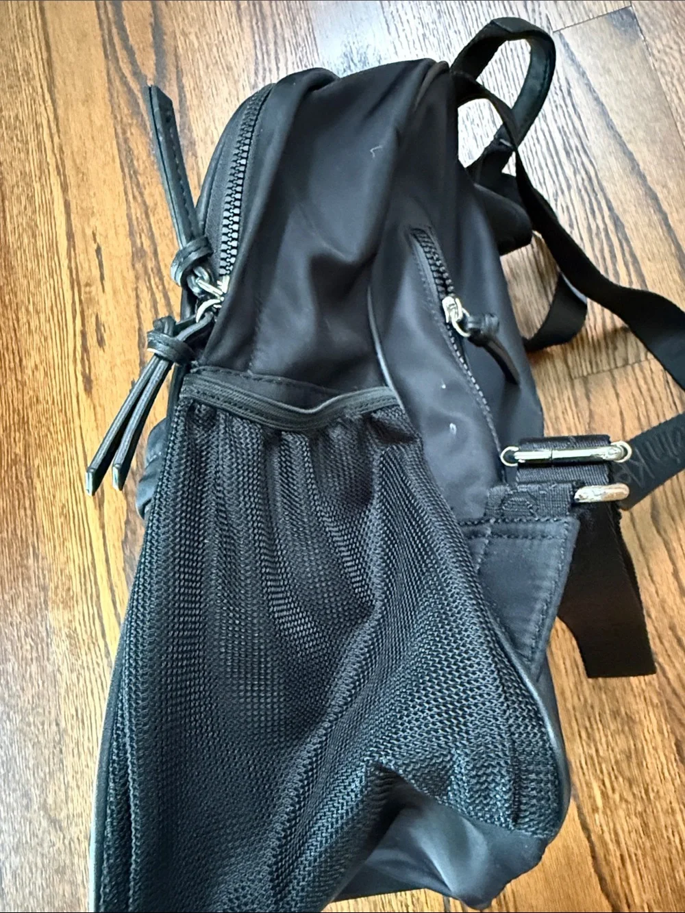 Z Calvin Klein Black Backpack with White Logo Front Pocket